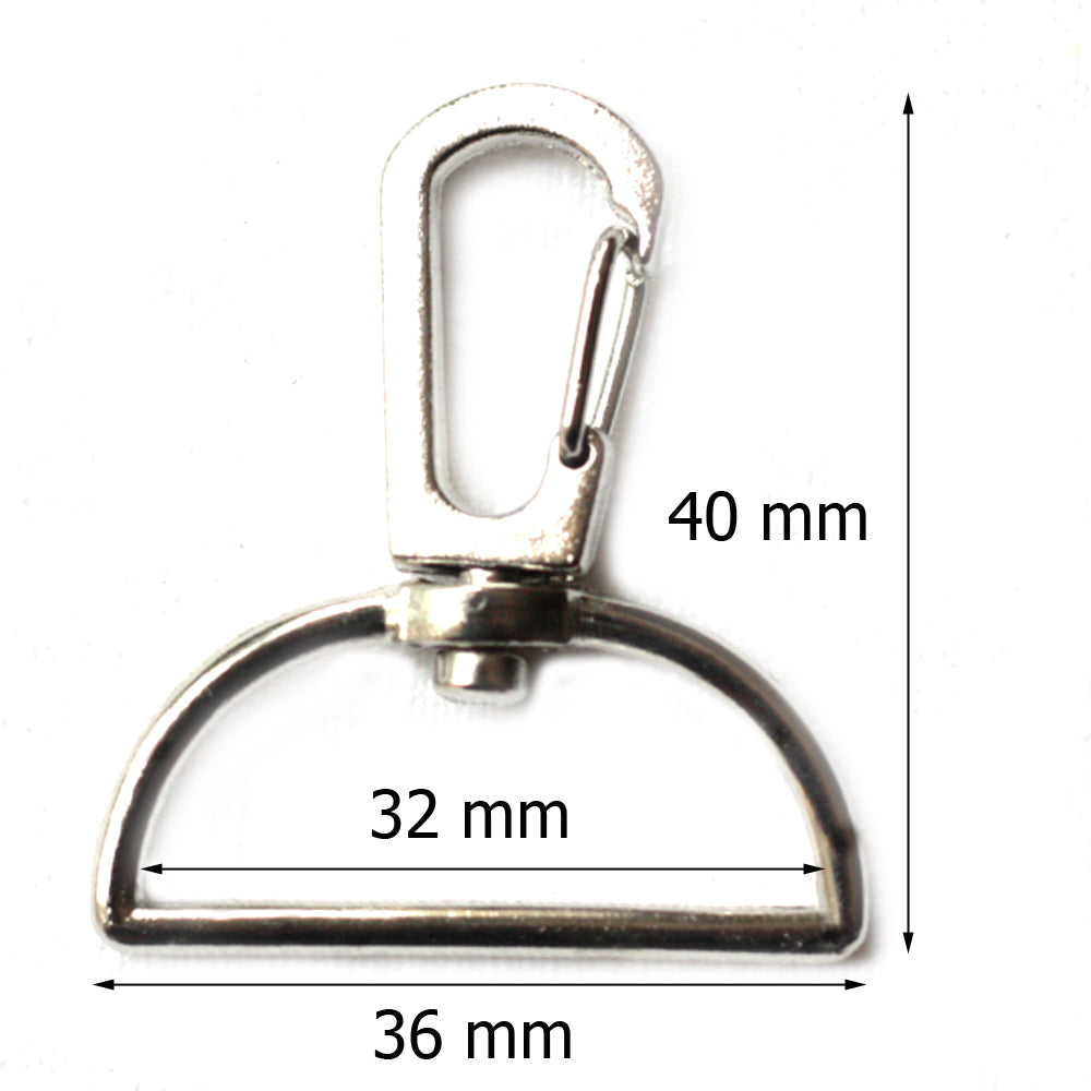Mousqueton pivotant Mini métal - 12/20 mm (argenté)